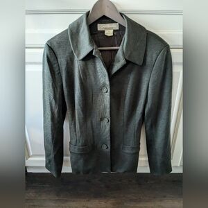 Vintage Susie Tompkins Esprit de Corp wool blazer lined size 4 gray